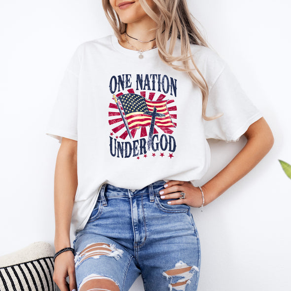 One Nation Under God Patriotic Tee Shirt