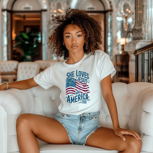 She Loves Jesus And America Too Shirt